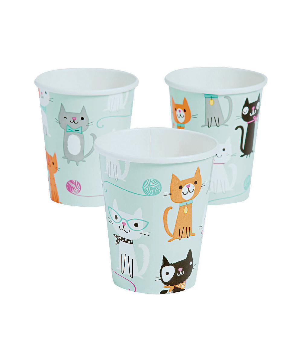 cats-cups-1 kitty cat cups birthday party boys girls