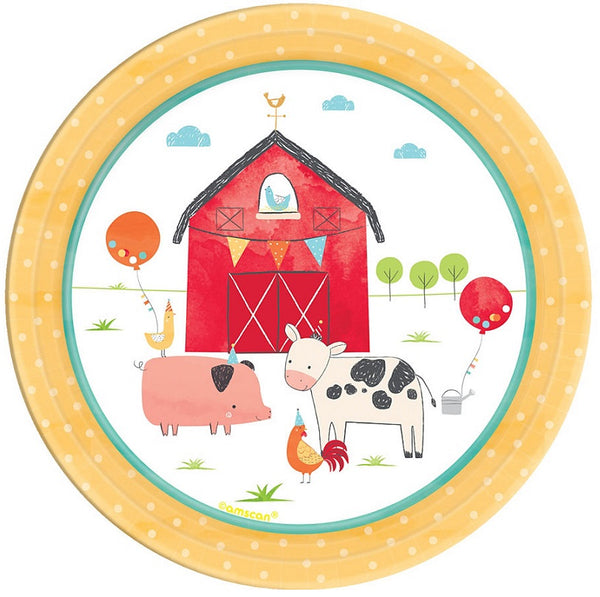 granja2 farm animals plates birthday party boys girls