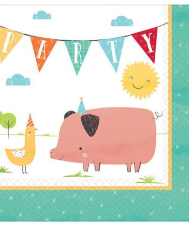 farm animals napkins birthday party boys girls