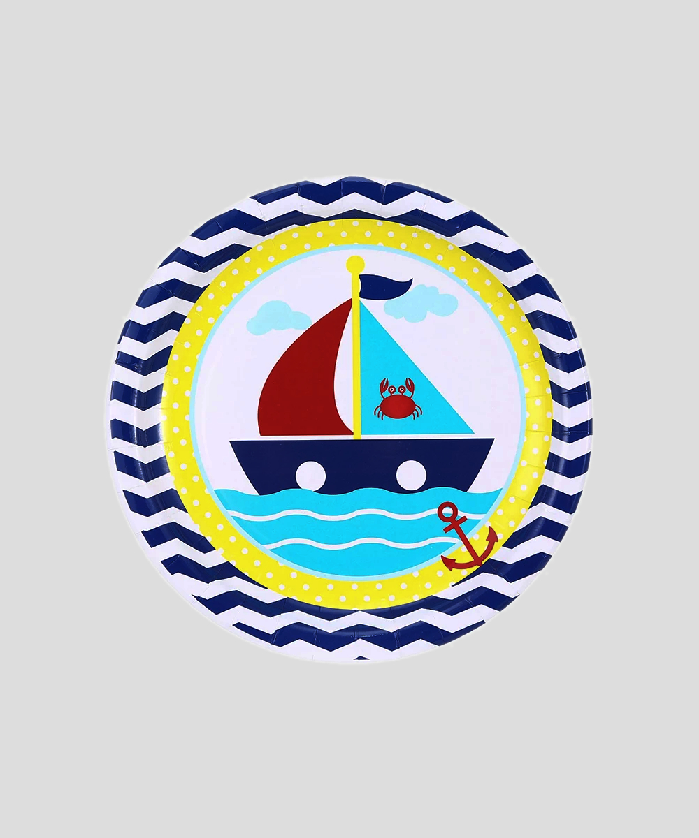 nautica-plate-1 boat sea plates birthday party boys girls