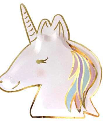 unicorn plates birthday party girls