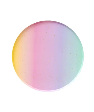 rainbow plates birthday party girls