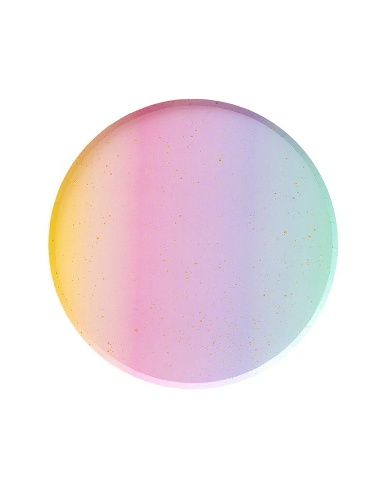 plato grande rainbow plates birthday party girls