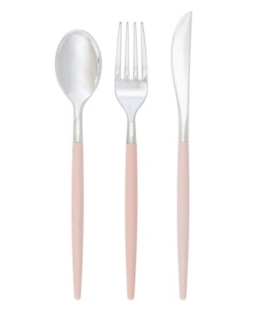 elegant pink silver cutlery birthday party girls