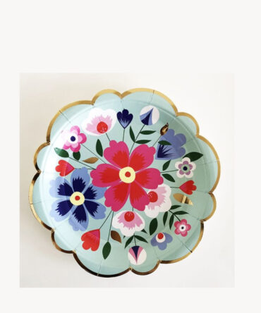 green butterfly flowers plates birthday party girls