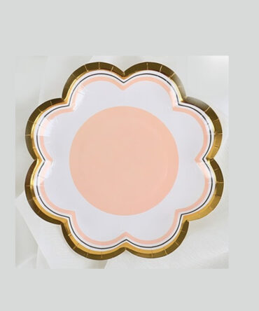 pink flowers plates birthday party girls