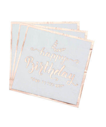 rose gold elegant napkins birthday party boys girls