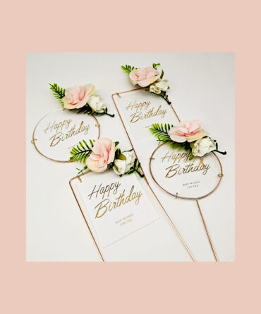 elegant happy birthday cake topper