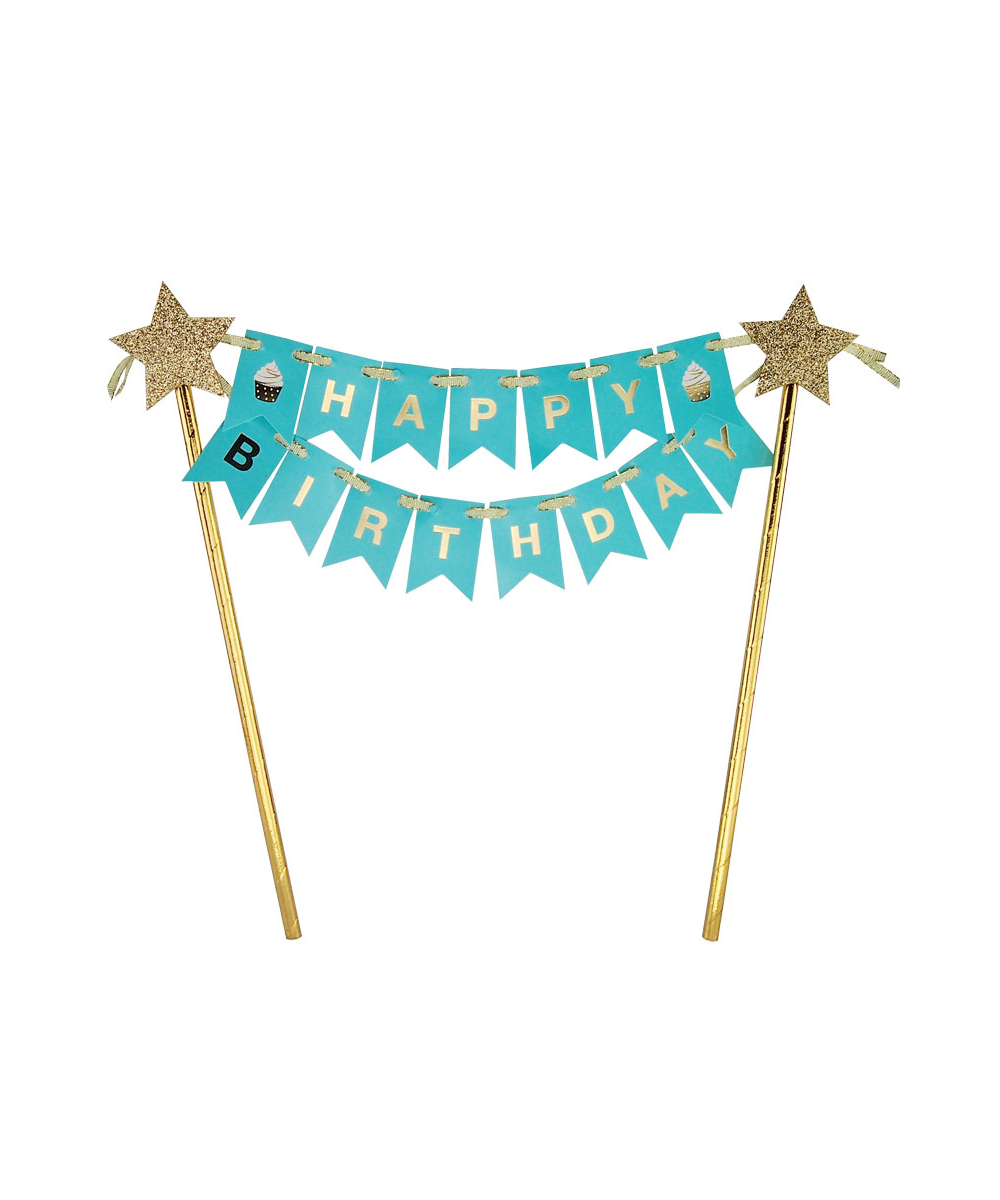 topper banner-azul1 blue happy birthday party cake topper