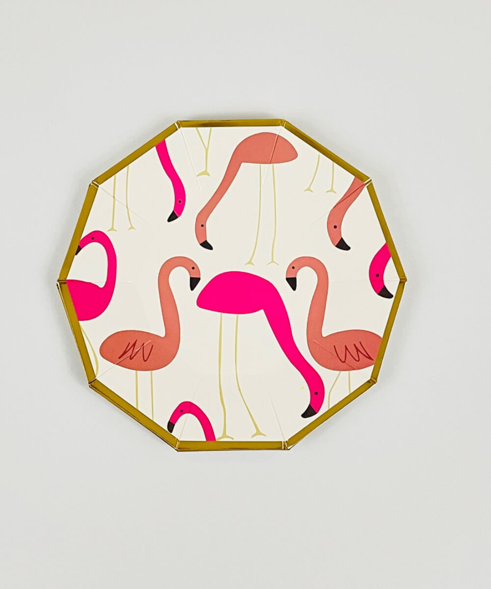 flamingo-plate9in elegant flamingo birthday party girls boys aloha hawaii luau