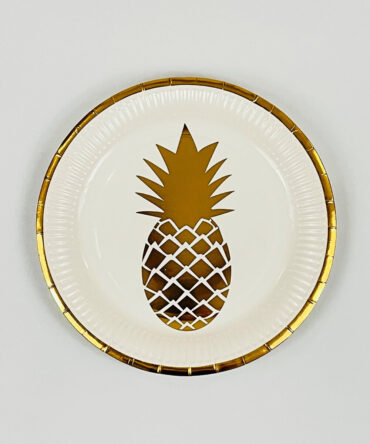 elegant gold pineapple plate birthday party girls bachelorette aloha hawaii luau summer