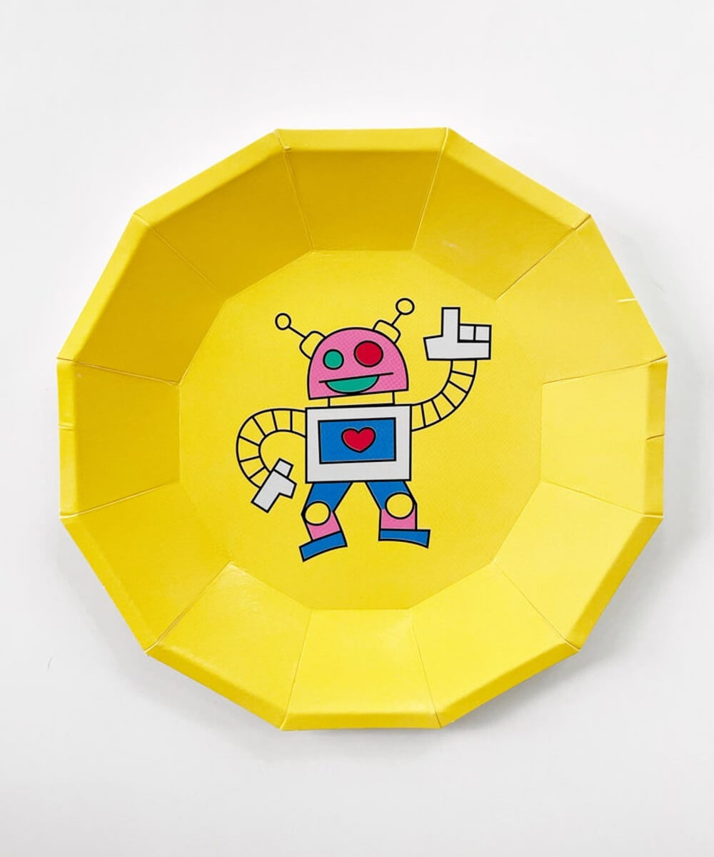 robot-plate7in space robots plates birthday party girls boys