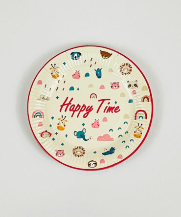 pink animals zoo plates birthday party girls boys