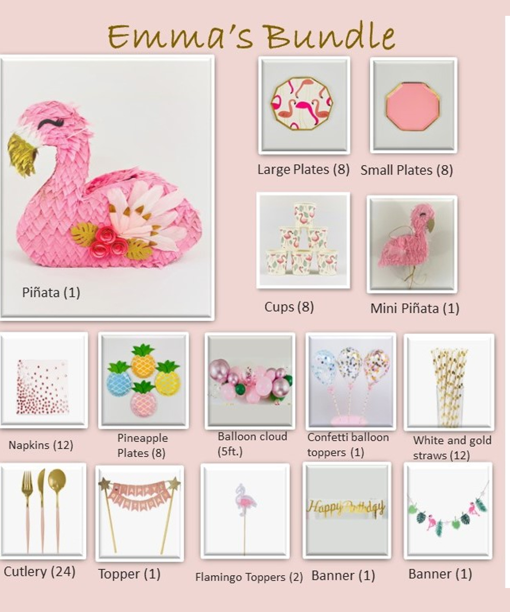 Bundle-flamingo flamingo piñata birthday party girls aloha hawaii luau summer