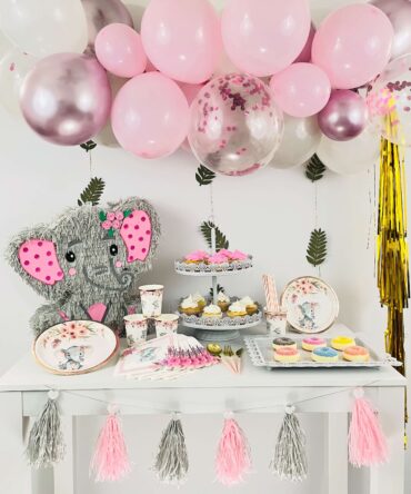 Gender reveal party pinata piñata plates napkins tableware one year baby shower