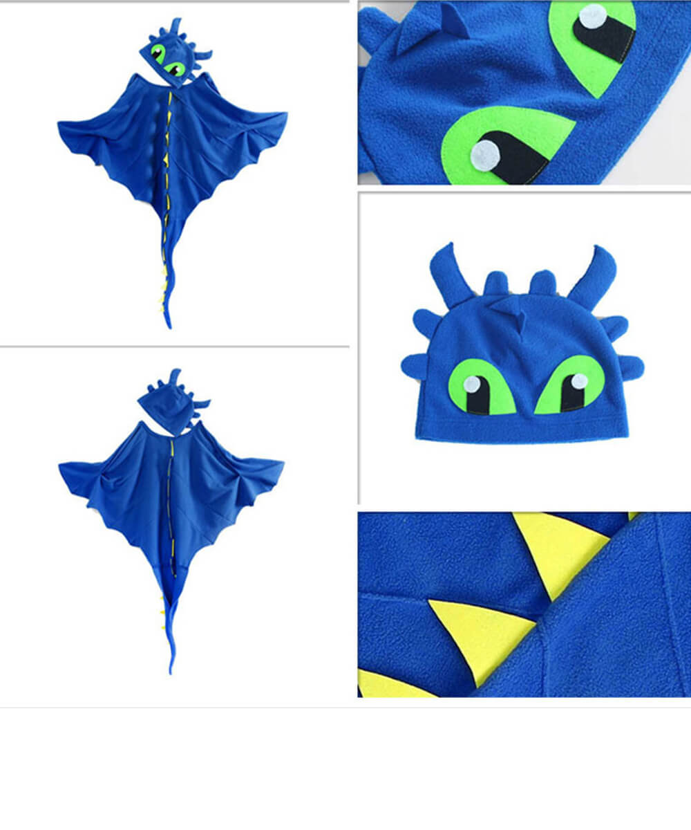 essentials-cape darkblue dragon dinosaur cape boys girls custom