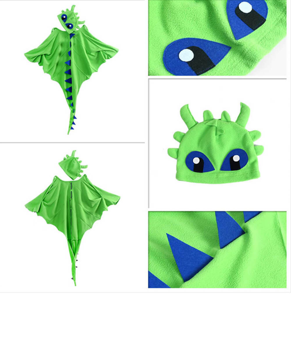 essentials-cape green dragon dinosaur cape boys girls custom