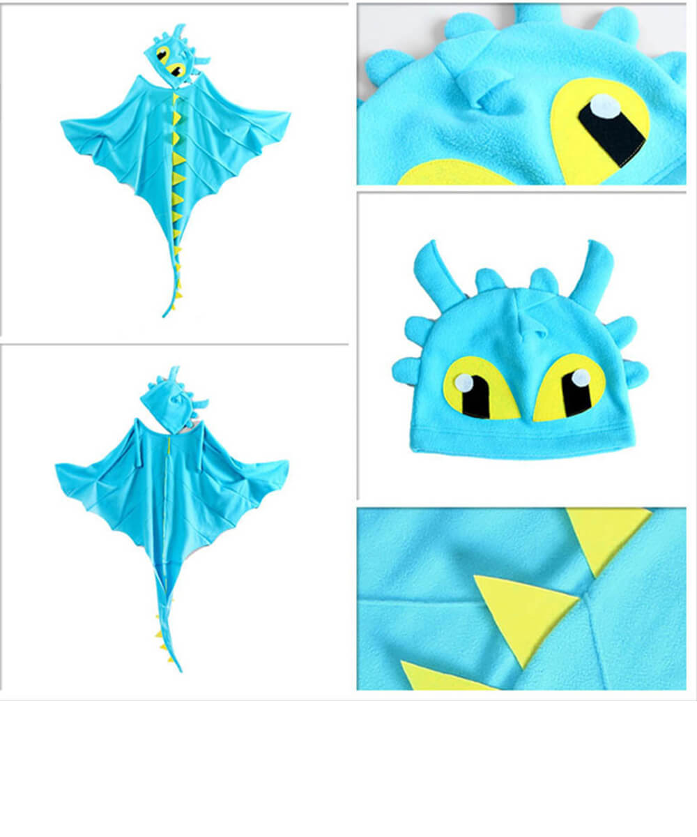 essentials-cape light blue dragon dinosaur cape boys girls custom