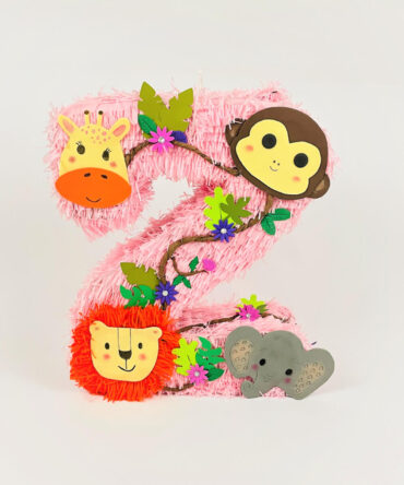 zoo animals giraffe monkey lion elephant piñata