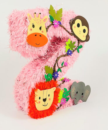 zoo animals giraffe monkey lion elephant piñata